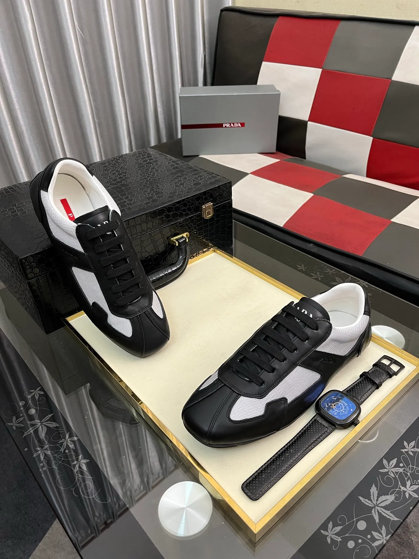 Men's men's shoes 💰458⌚️⌚️prada: new spring and summer casual shoes, sports sneakers, fabric: imported cowhide, lining: original lining, sole: original sole, size: 38-444️⃣colors available